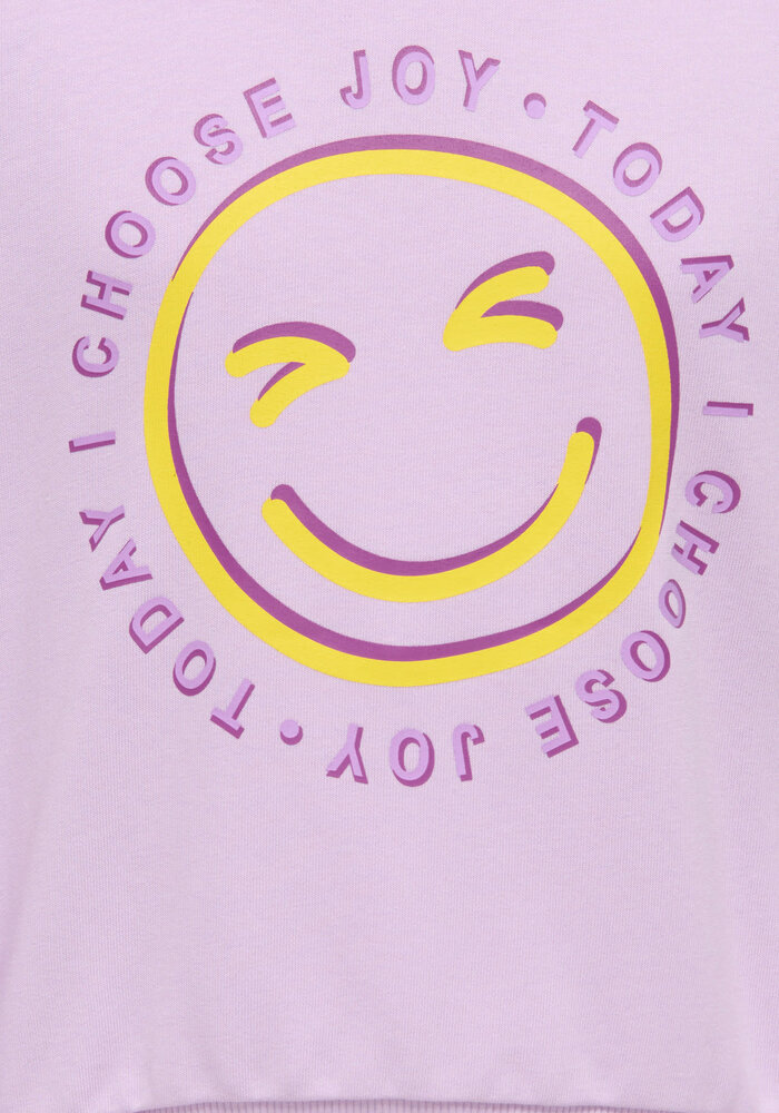 Only Kids KOGSMILE LIFE L/S HOOD UB SWT NOOS Orchid Bloom Cheerful