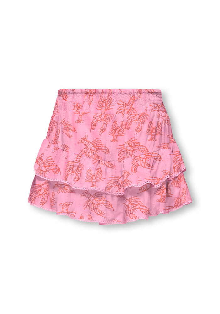 Only Kids KOGGLOW LIFE TAPED EDGE SKORT AOP WVN Begonia Pink Lobster/Tiger Lily