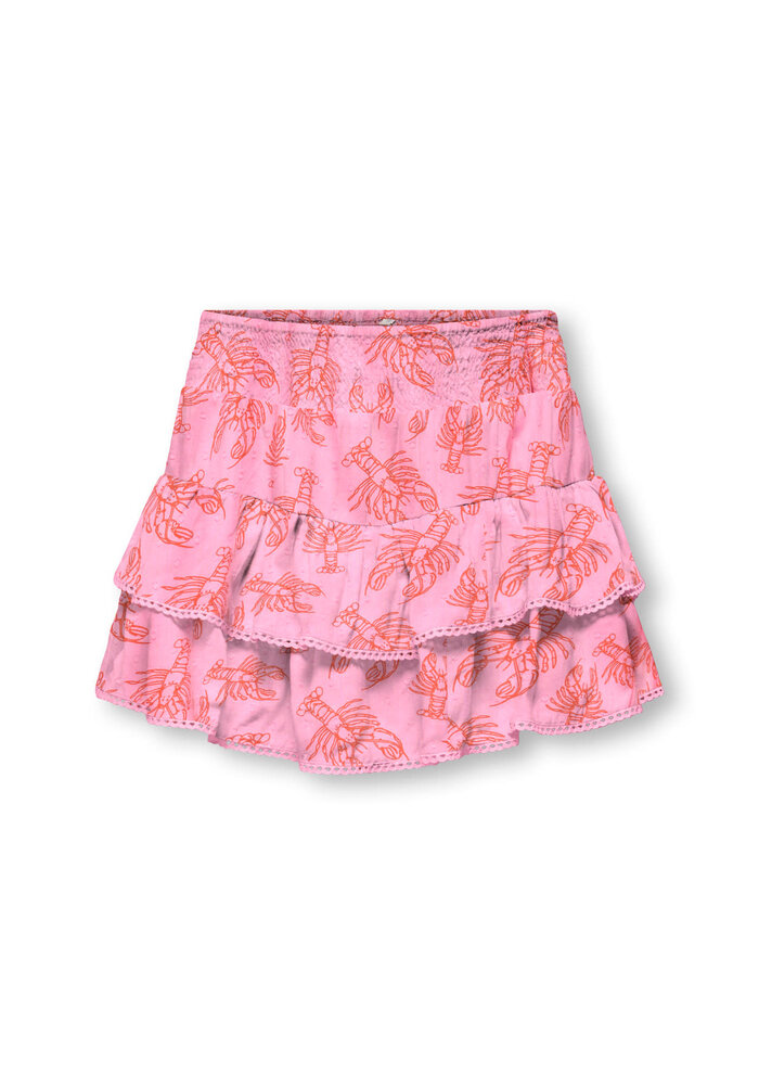 Only Kids KOGGLOW LIFE TAPED EDGE SKORT AOP WVN Begonia Pink Lobster/Tiger Lily