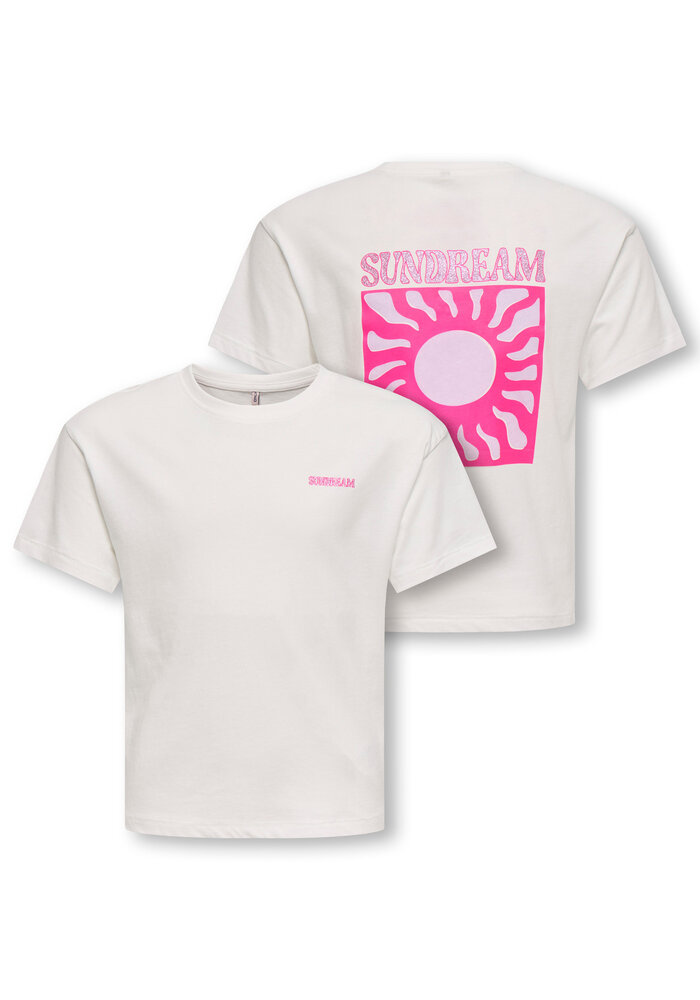 Only Kids KOGRUTH SUN LIFE S/S TOP BOX CS JRS Cloud Dancer Back Sundream/Orchid Bloom/PinkGlo