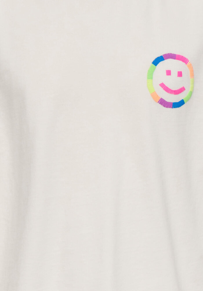 Only Kids KOGPOP LIFE SS WASHED PRINT BOXY TOP JRS Cloud Dancer Smile