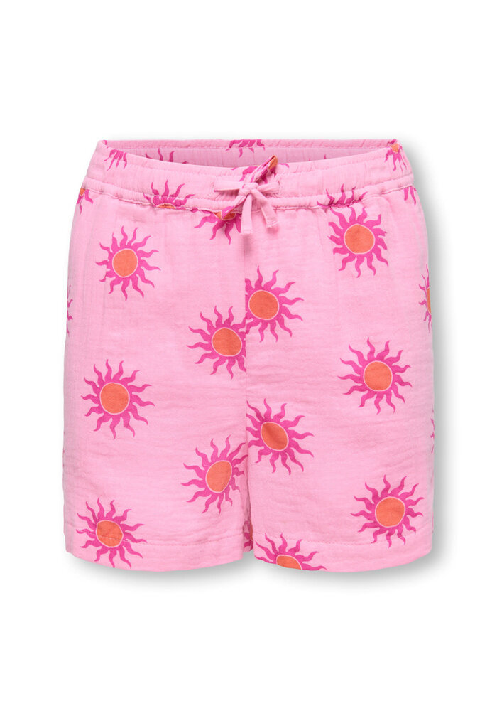 Only Kids KOGTHYRA LIFE AOP SHORTS CS WVN Begonia Pink Soleil