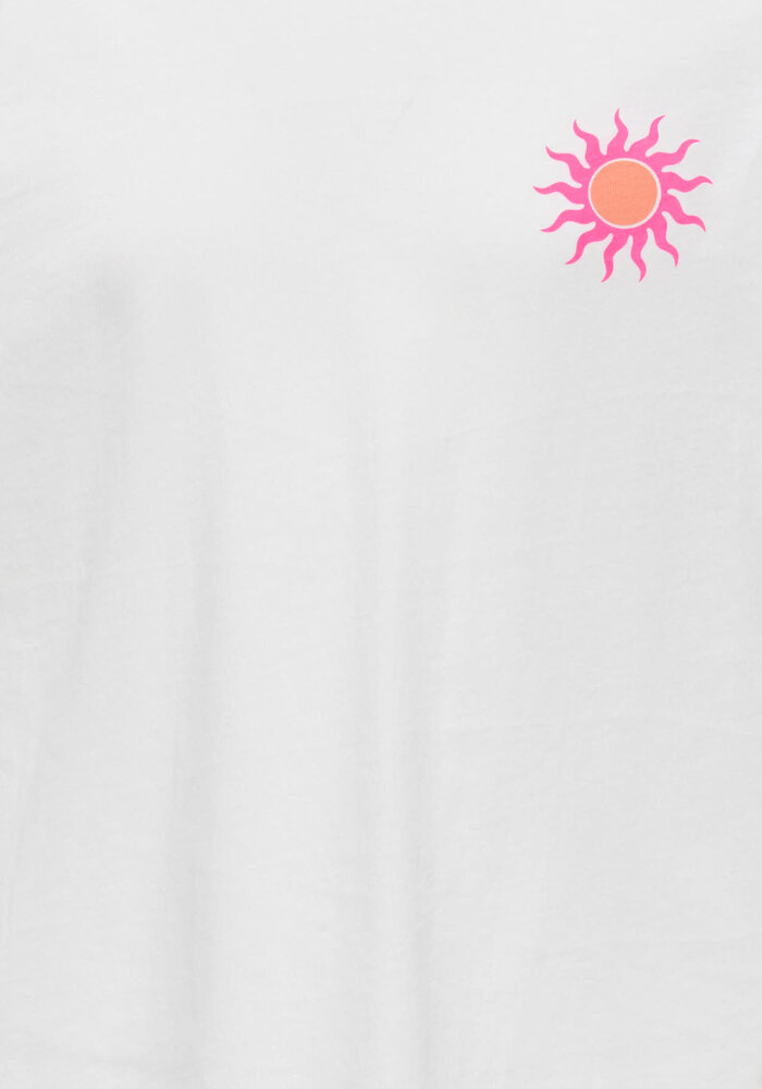 Only Kids KOGSOLI-VERAS S/S TOP CS JRS Cloud Dancer Sol/Begonia Pink