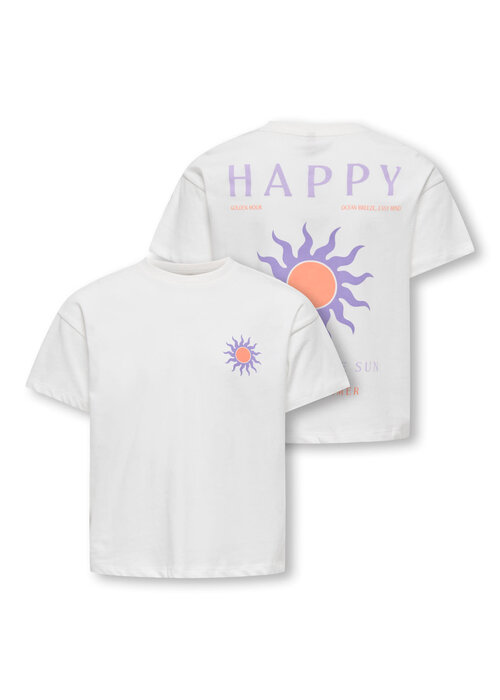 Only Kids Only Kids KOGSOLI-VERAS S/S TOP CS JRS Cloud Dancer Sol/Lilac Breeze