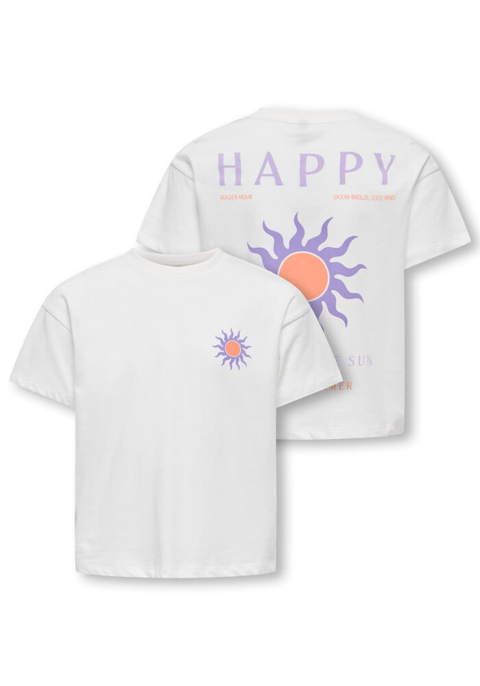 Only Kids KOGSOLI-VERAS S/S TOP CS JRS Cloud Dancer Sol/Lilac Breeze