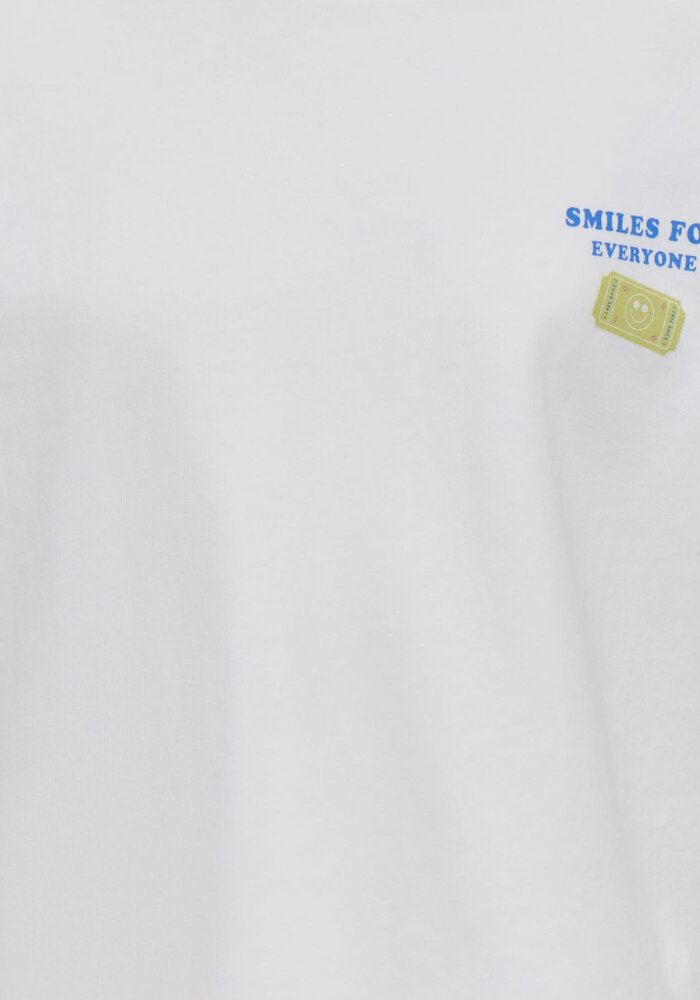 Only Kids KOGJOY LIFE SS PRINTED CREW SWT Cloud Dancer Smiley