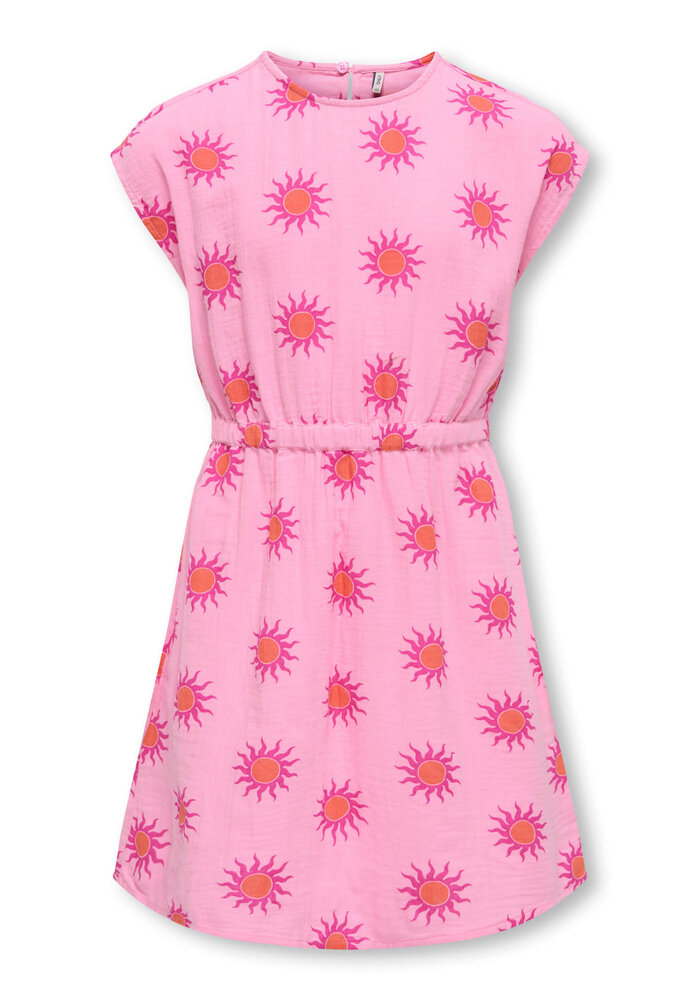 Only Kids KOGTHYRA-MAY LIFE S/S DRESS CS WVN Begonia Pink Soleil