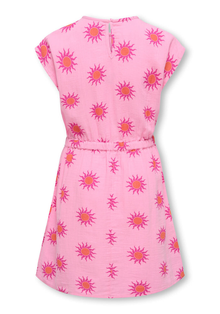 Only Kids KOGTHYRA-MAY LIFE S/S DRESS CS WVN Begonia Pink Soleil