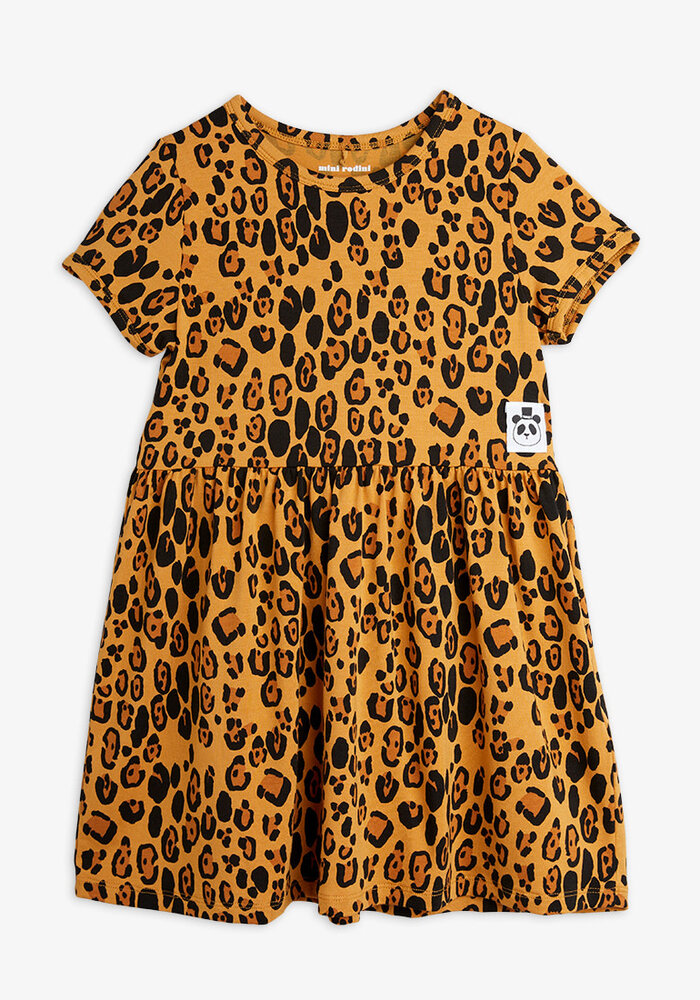 Mini Rodini Basic leopard ss dress TENCEL™ Beige