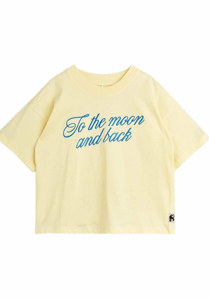 Mini Rodini To the moon emb ss tee Yellow