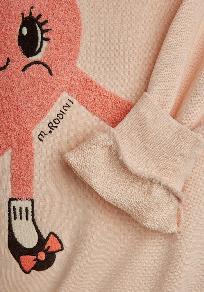Mini Rodini Heart in shoes chenille sweatshirt Pink