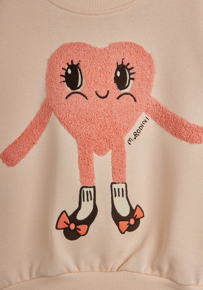 Mini Rodini Heart in shoes chenille sweatshirt Pink