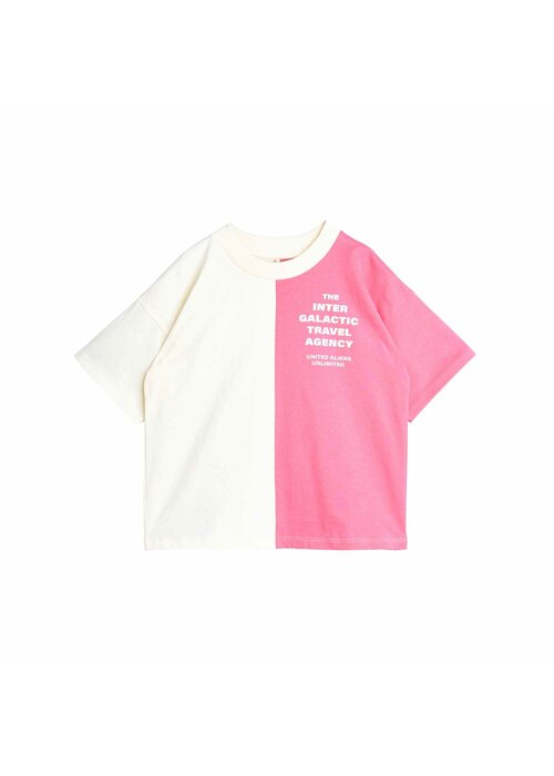 Mini Rodini Mini Rodini Travel Agency split color tee –  Multi