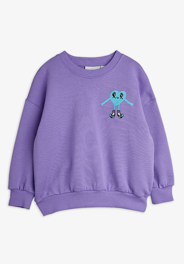 Mini Rodini Heart in shoes emb sweatshirt Purple