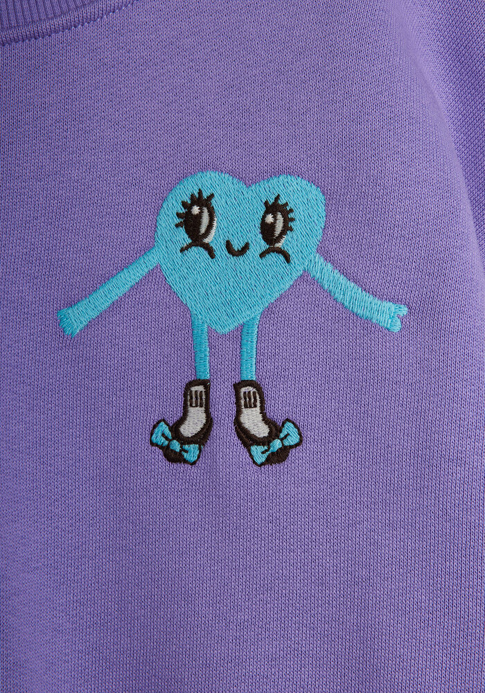 Mini Rodini Heart in shoes emb sweatshirt Purple