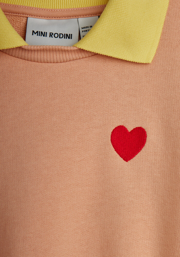 Mini Rodini Heart emb collar sweatshirt Pink