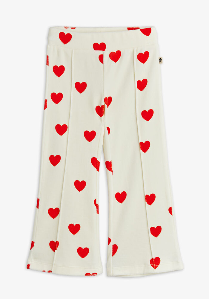 Mini Rodini Hearts aop velour trousers White