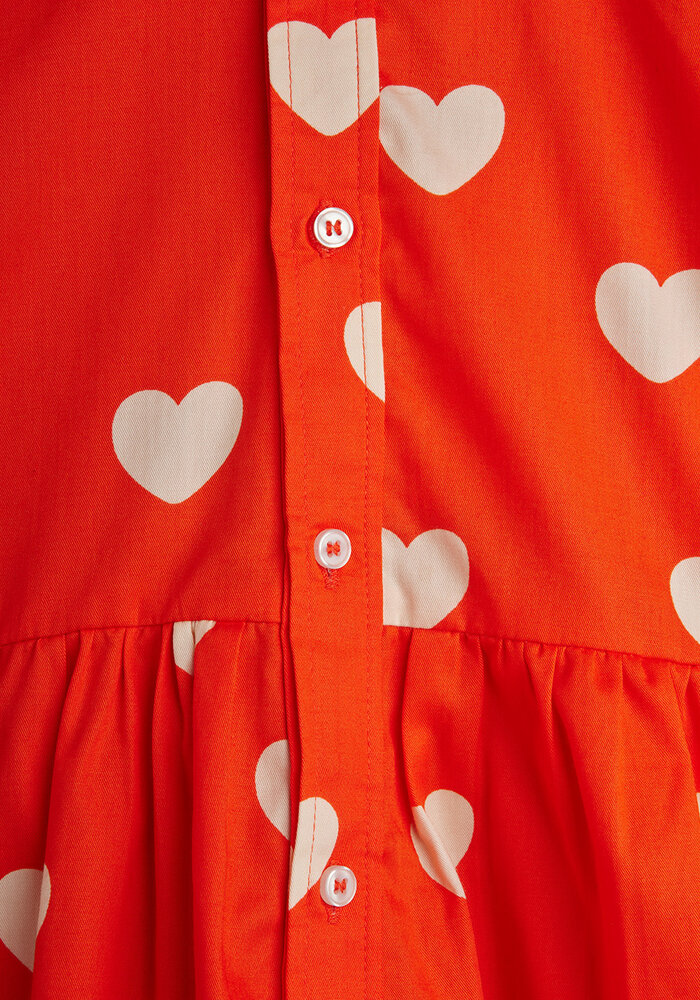 Mini Rodini Hearts aop woven ls dress Red