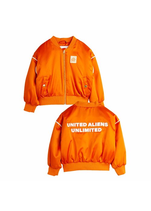Mini Rodini Mini Rodini Travel agency chenille satin baseball jacket Orange