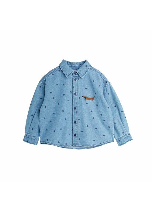Mini Rodini Mini Rodini Lw denim dots aop ls shirt Blue