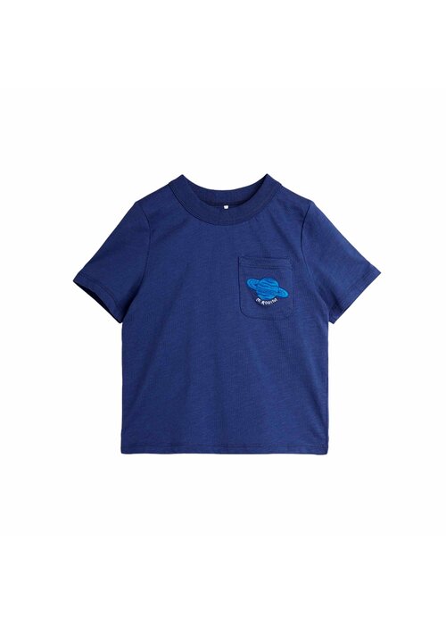 Mini Rodini Mini Rodini Planet emb ss tee Blue