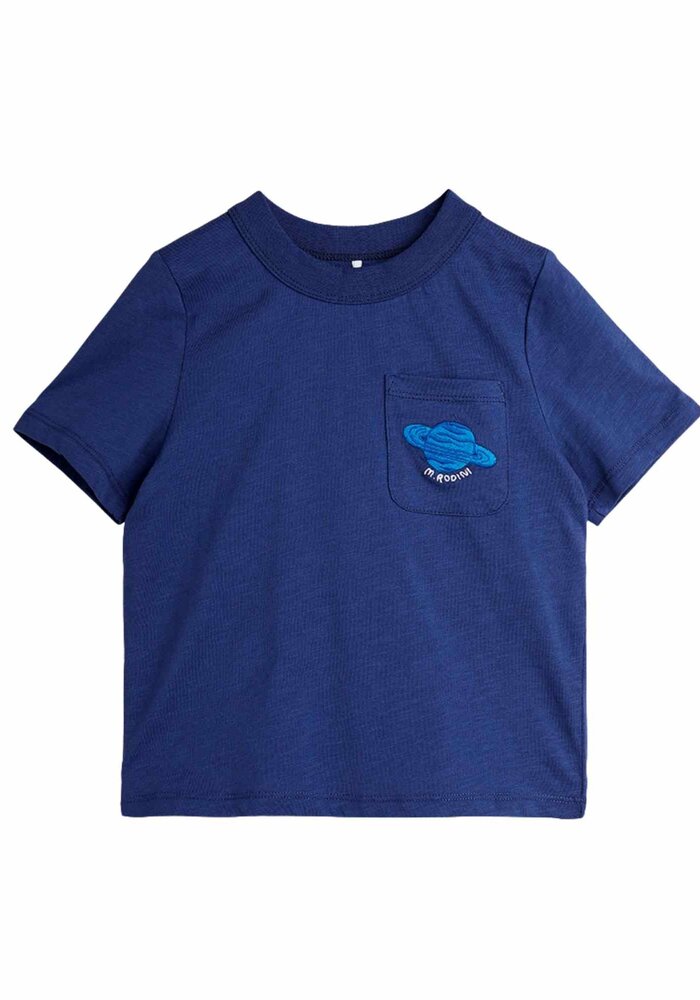 Mini Rodini Planet emb ss tee Blue