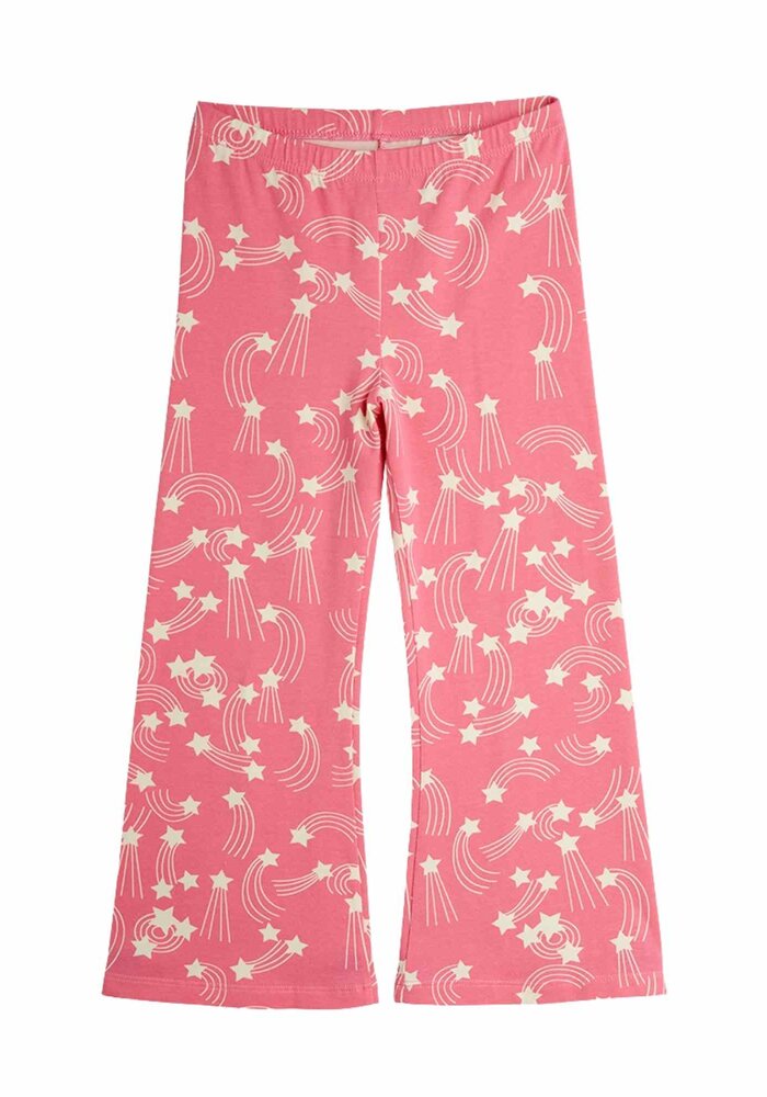 Mini Rodini Starfall aop flared trousers Pink