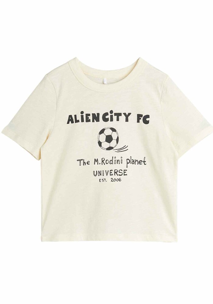 Mini Rodini Alien City FC sp ss tee Off-white