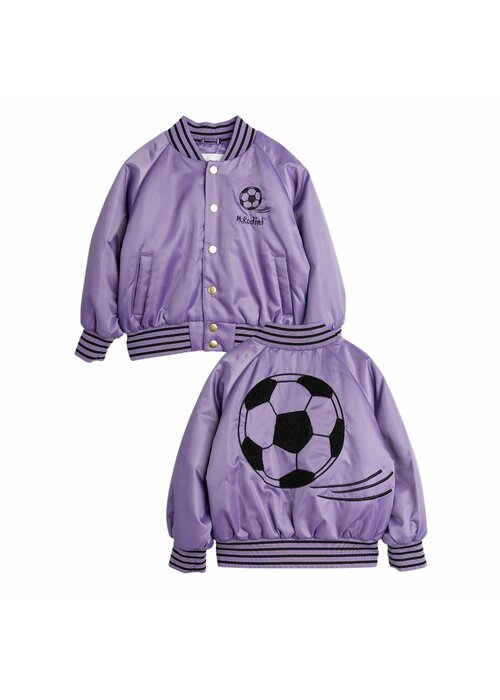 Mini Rodini Mini Rodini soccerball chenille satin BSB jacket – Purple