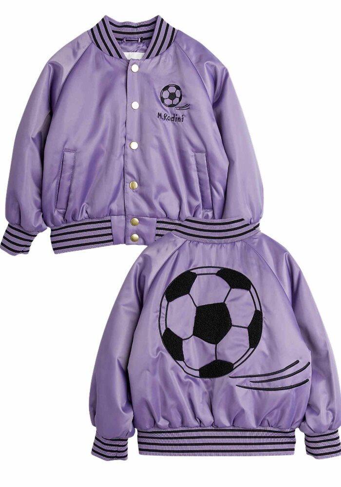 Mini Rodini Soccerball chenille satin bsb jacket Purple