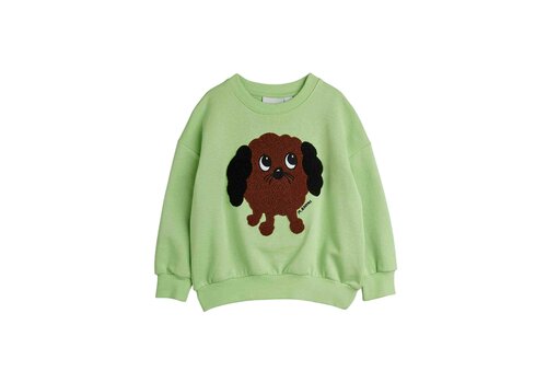 Mini Rodini Mini Rodini Doggie chenille sweatshirt Green