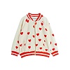 Mini Rodini Hearts aop velour baseball cardigan White