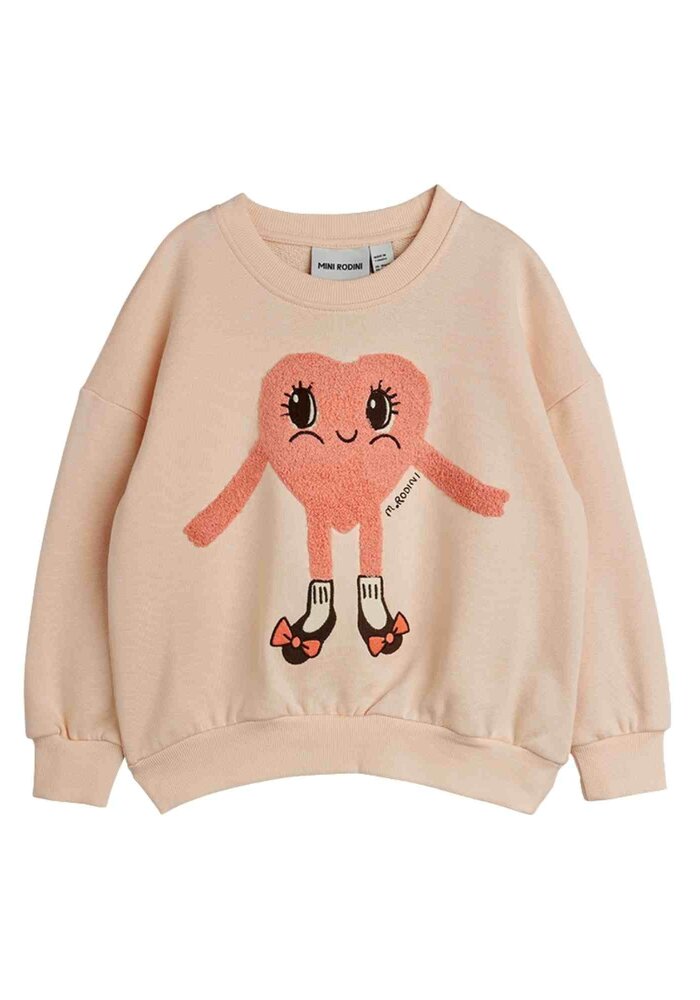 Mini Rodini Heart in shoes chenille sweatshirt Pink