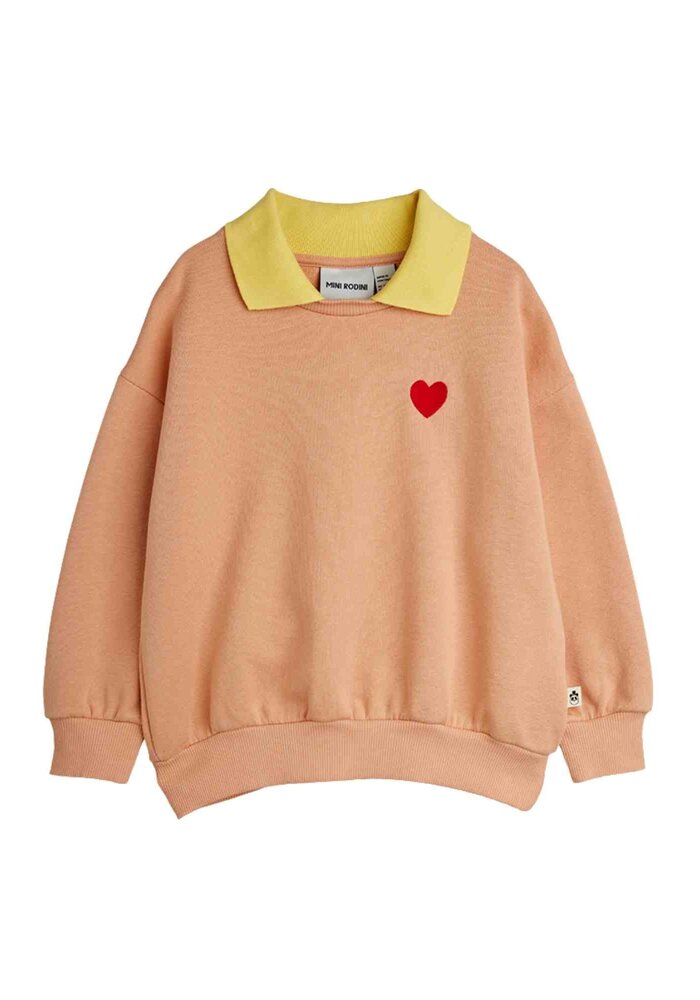 Mini Rodini Heart emb collar sweatshirt Pink