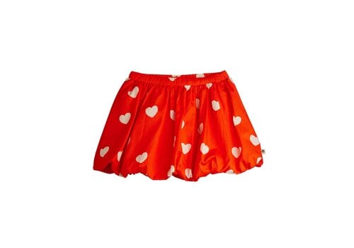 Mini Rodini Mini Rodini Hearts aop woven balloon skirt Red