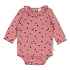 Feetje Romper ajour rib AOP - Ladybug Roze