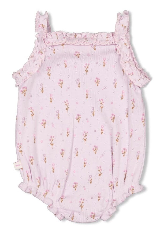 Feetje Romper pointelle rib AOP - Flower Ranch Lila