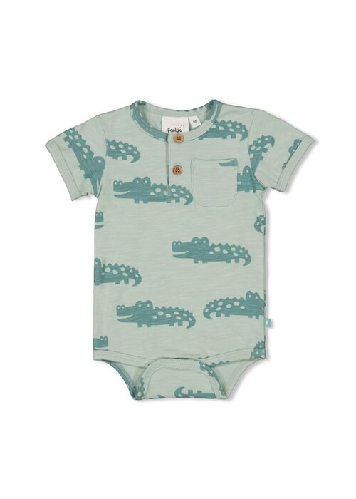 Feetje Feetje Romper AOP k/m - You Croc my World Mint