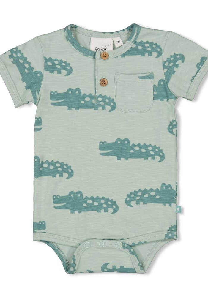 Feetje Romper AOP k/m - You Croc my World Mint
