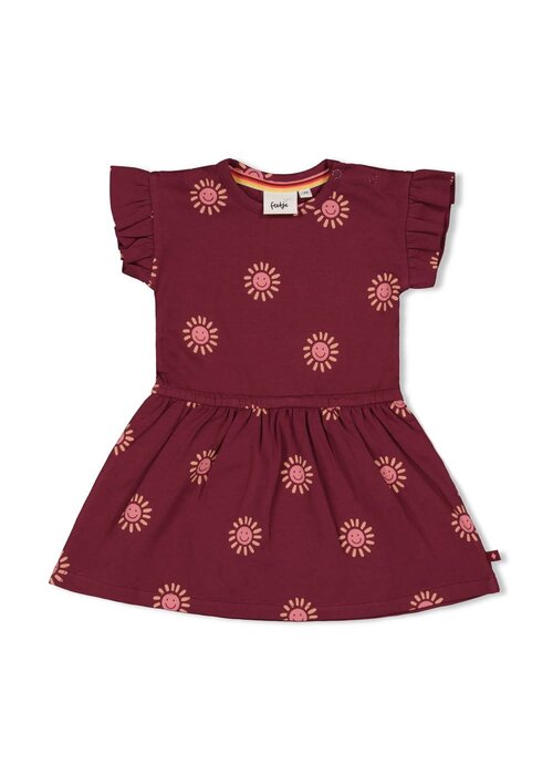 Feetje Feetje Jurk AOP - Salsa Sunset Bordeaux