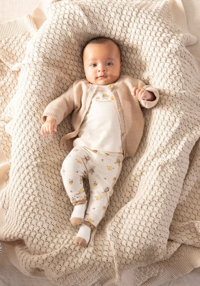 Feetje Longsleeve - Honey Bear Offwhite melange