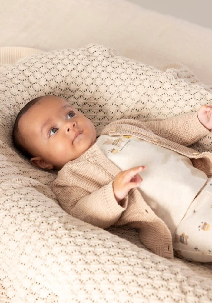 Feetje Longsleeve - Honey Bear Offwhite melange