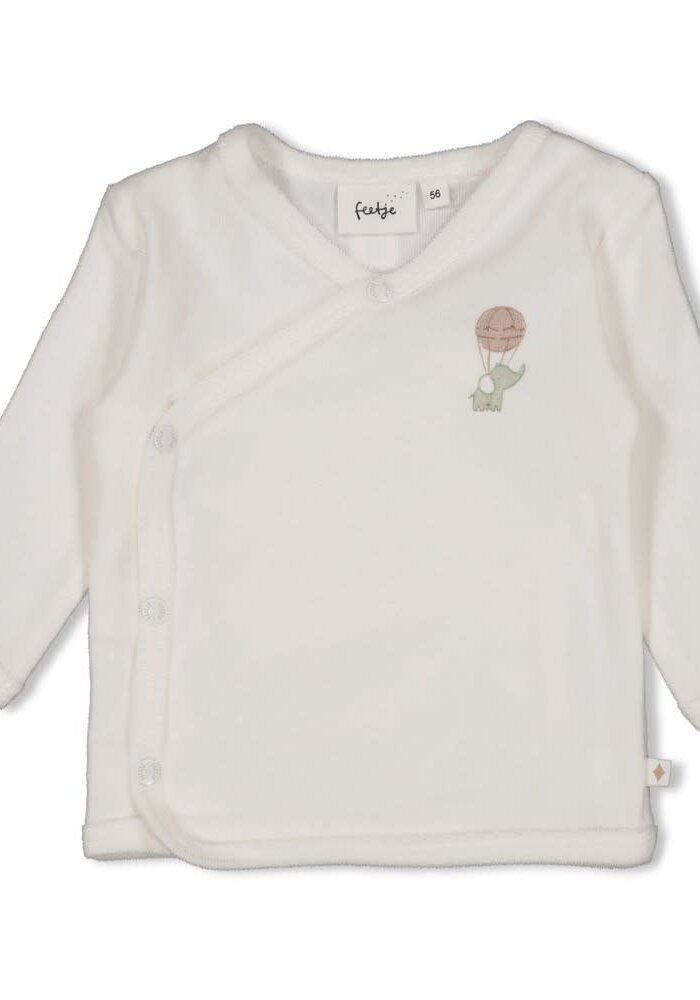 Feetje Overslagshirt badstof - Elephant Offwhite
