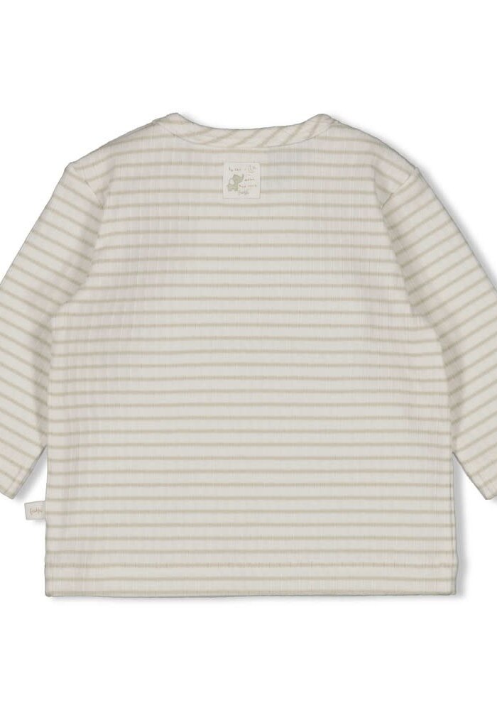 Feetje Longsleeve rib met streep - Elephant Mint