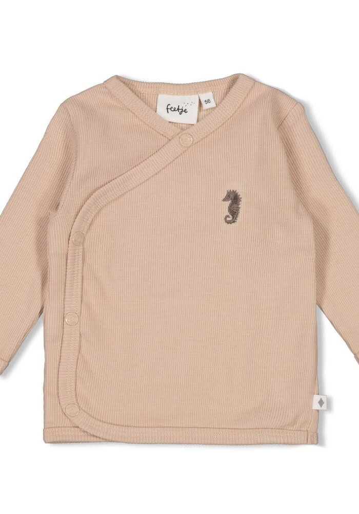 Feetje Overslagshirt rib - Sea Sweeties Zand