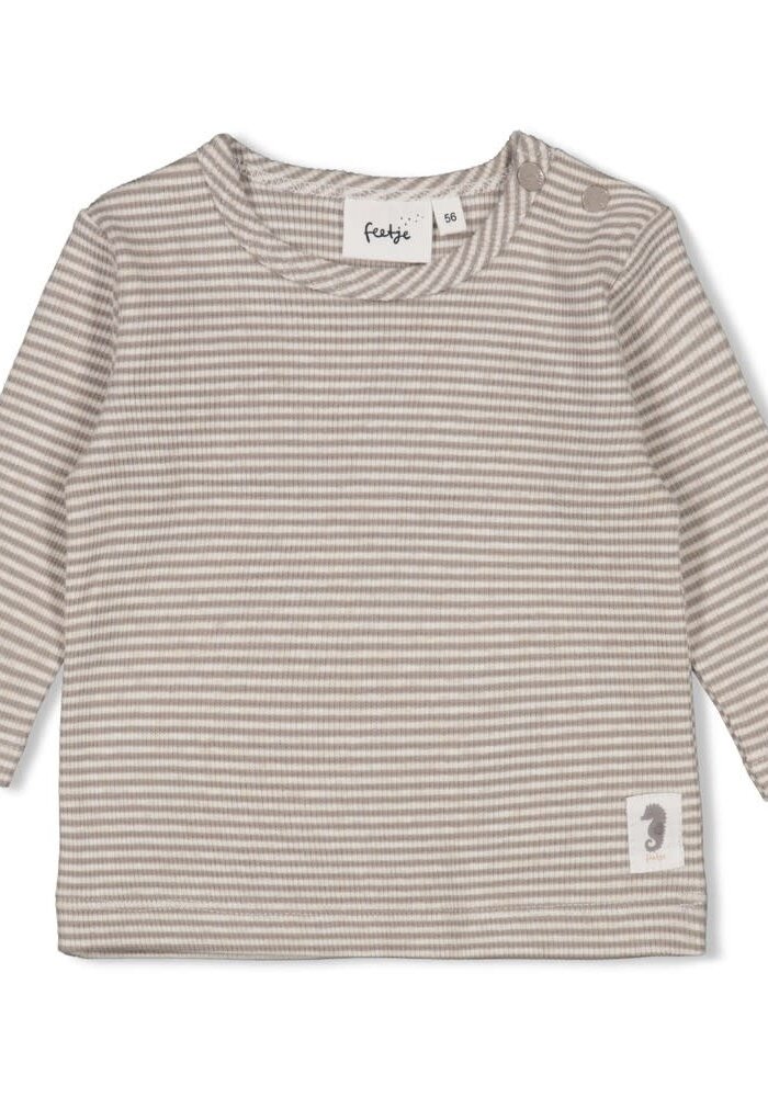 Feetje Longsleeve rib met streep - Sea Sweeties Grijs