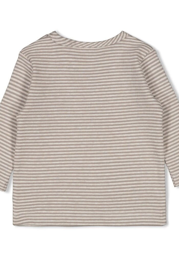 Feetje Longsleeve rib met streep - Sea Sweeties Grijs