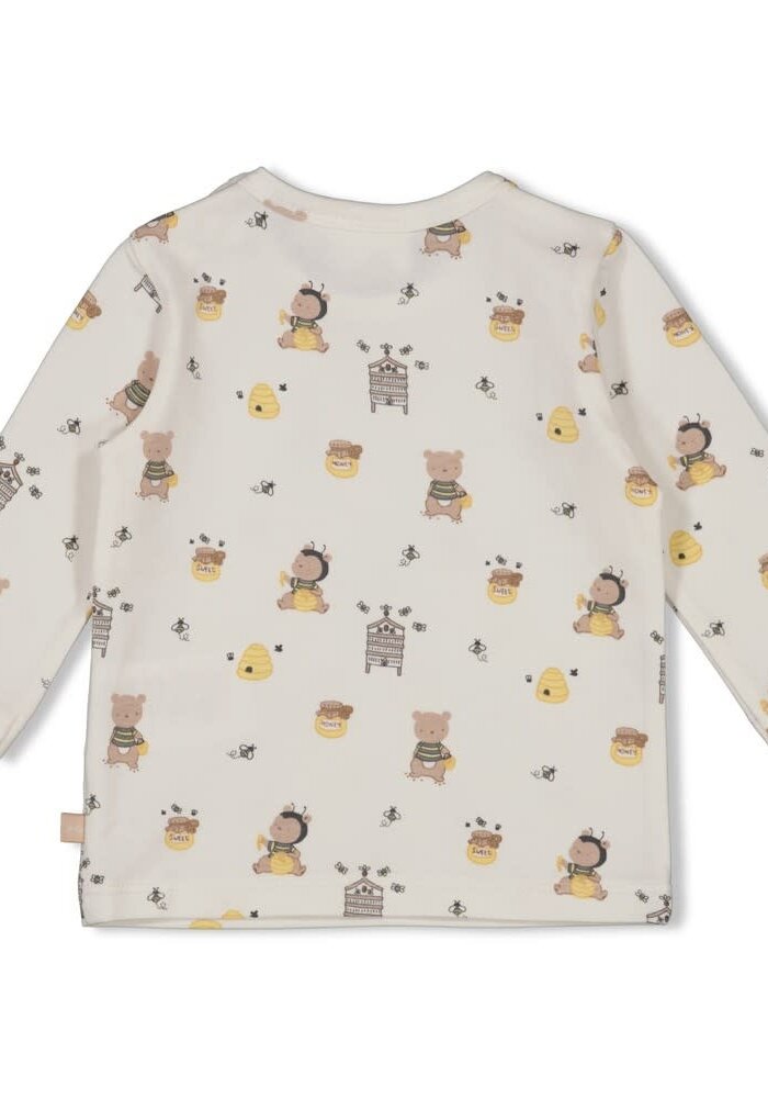 Feetje Longsleeve AOP - Honey Bear Offwhite