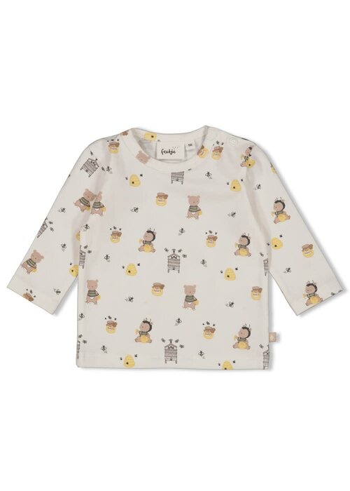 Feetje Feetje Longsleeve AOP - Honey Bear Offwhite