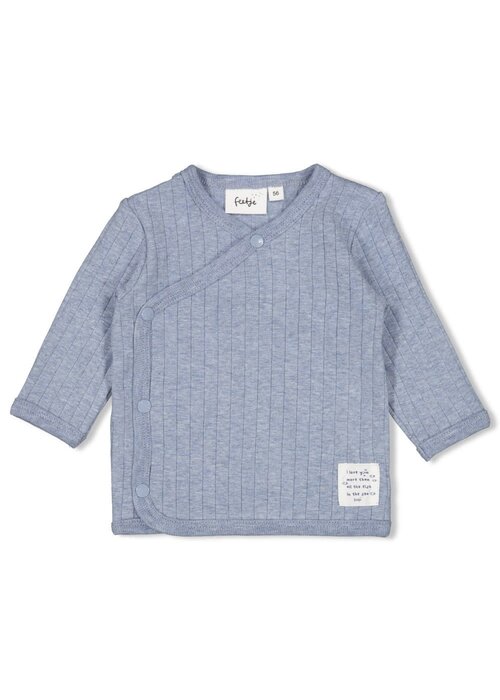 Feetje Feetje Overslagshirt rib - Blue Ocean Blauw melange